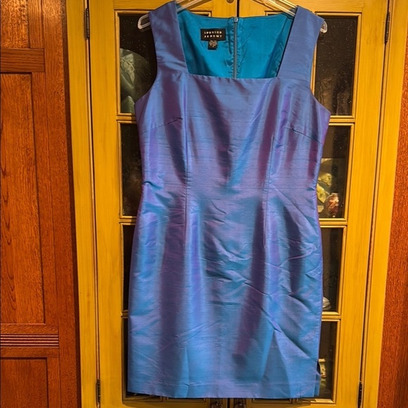 Stunning Spenser Jeremy Blue/Purple Sleeveless 100% Silk Dress - Picture 2 of 11